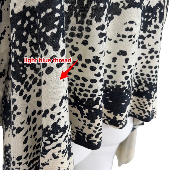 LINE the label Silk Knit Cardigan Sweater Shawl Cream & Black size XS - Picture 8 of 13